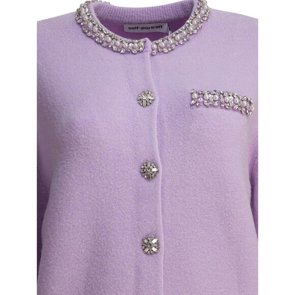 Self-Portrait Cardigan With Crystal Trim tag size XS Women - Picture 3 of 4